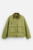 CONTRASTING COLLAR JACKET