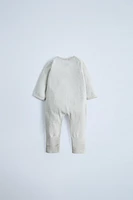 CONVERTIBLE COTTON SILK FOOTIE JUMPSUIT