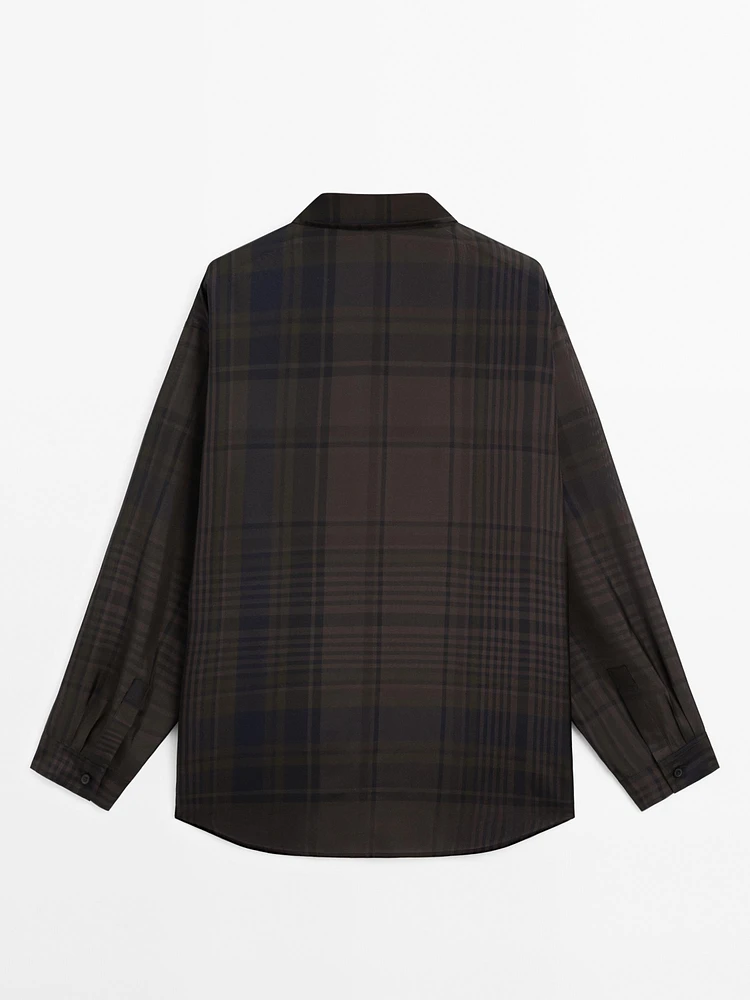 Long check overshirt