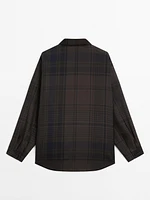 Long check overshirt