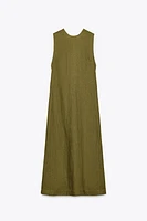 100% LINEN MIDI DRESS ZW COLLECTION