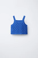 TOP COURT EN MAILLE CROCHET