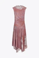 RUCHED TULLE DRESS