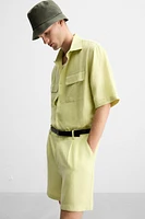 100% LINEN BERMUDA SHORTS
