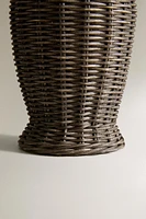 RATTAN BASKET VASE WITH HANDLE