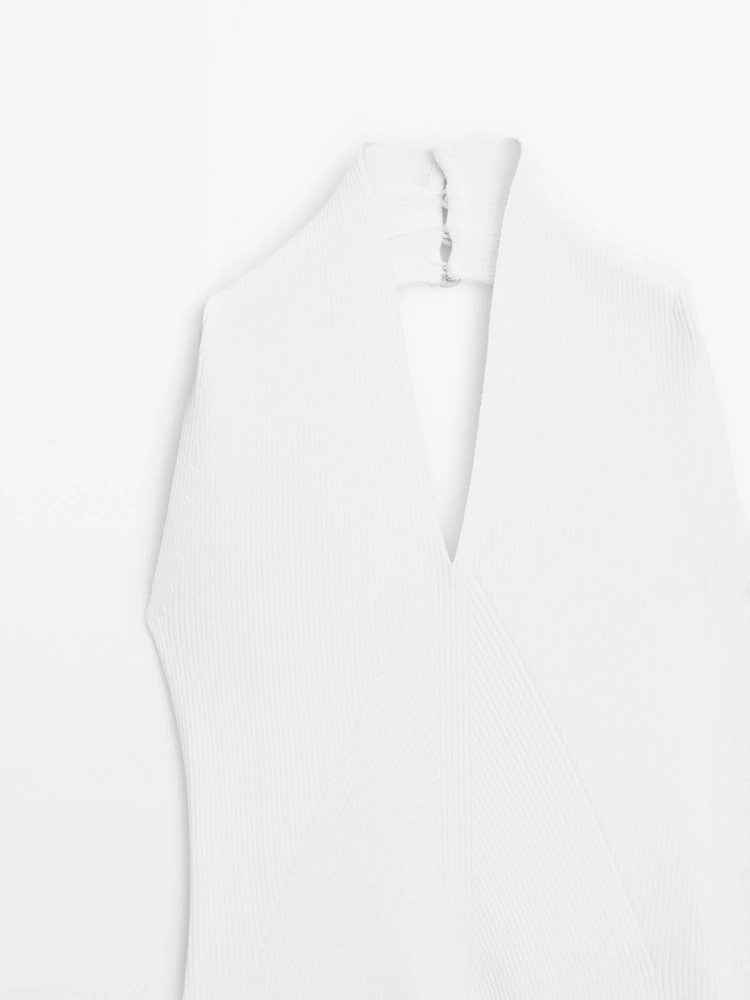 Body en maille à encolure américaine V - STUDIO