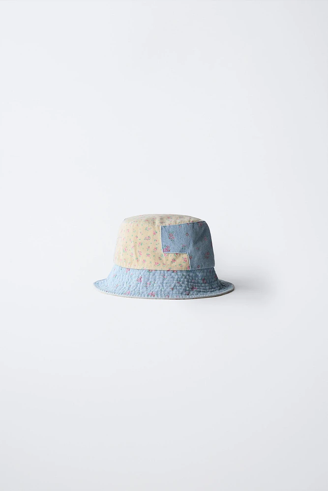 PATCHWORK FLORAL BUCKET HAT