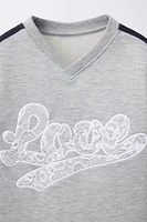 LACE TEXT T-SHIRT
