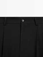 Relaxed fit cool wool blend trousers