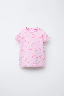 PRINTED RIBBED T-SHIRT