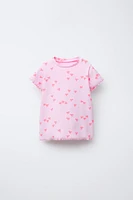 PRINTED RIBBED T-SHIRT
