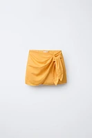 LINEN BLEND PAREO SKORT