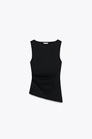 ASYMMETRICAL RUCHED T-SHIRT