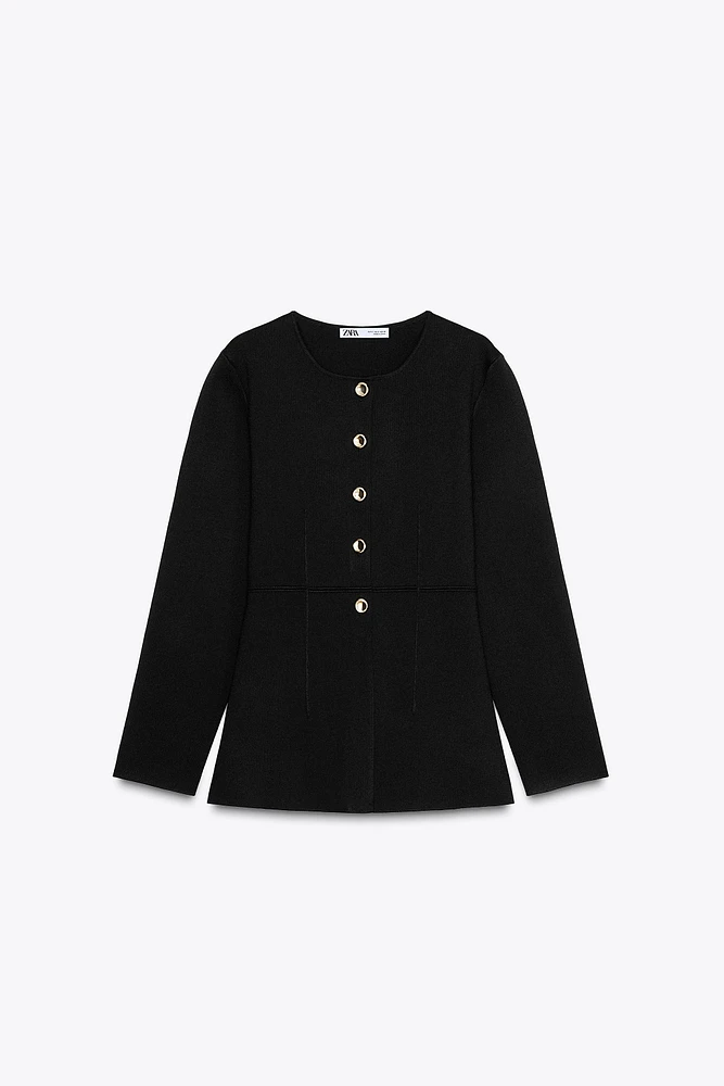 FITTED LONG KNIT JACKET