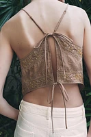 BEADED EMBROIDERED TOP
