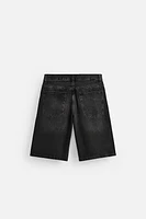 WASHED BAGGY FIT DENIM SHORTS