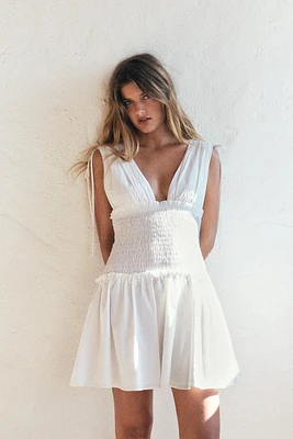 POPLIN DRESS WITH BOWS