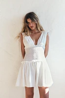 ROBE EN POPELINE À NŒUDS
