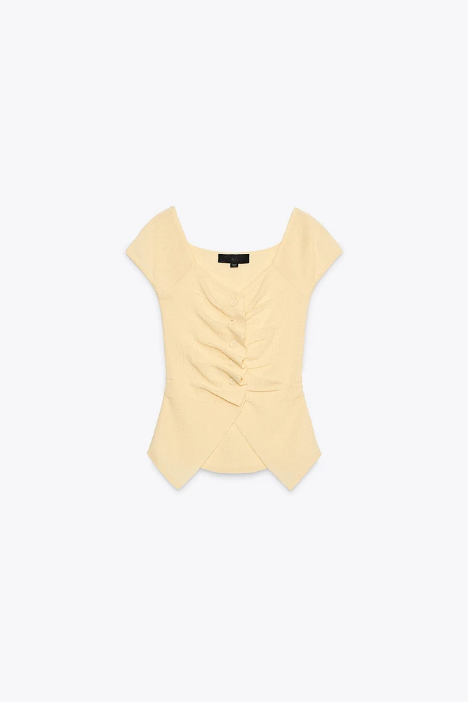 TOP EN MAILLE À FRONCES