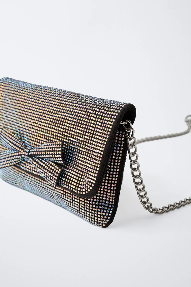 RHINESTONE CROSSBODY BAG WITH BOW