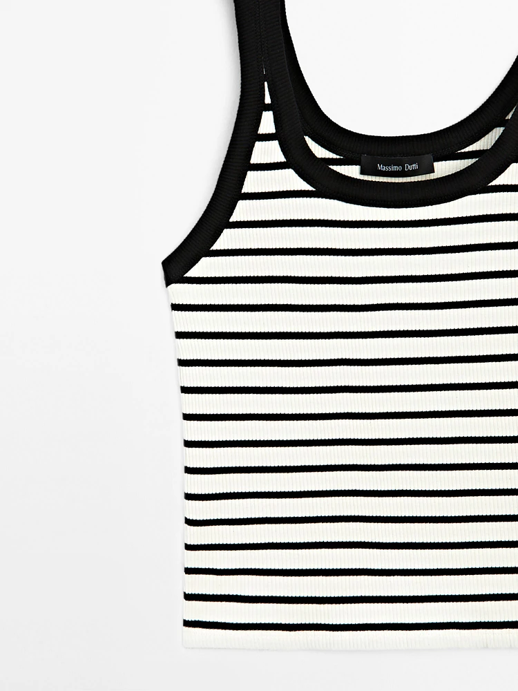 Stripe print vest top