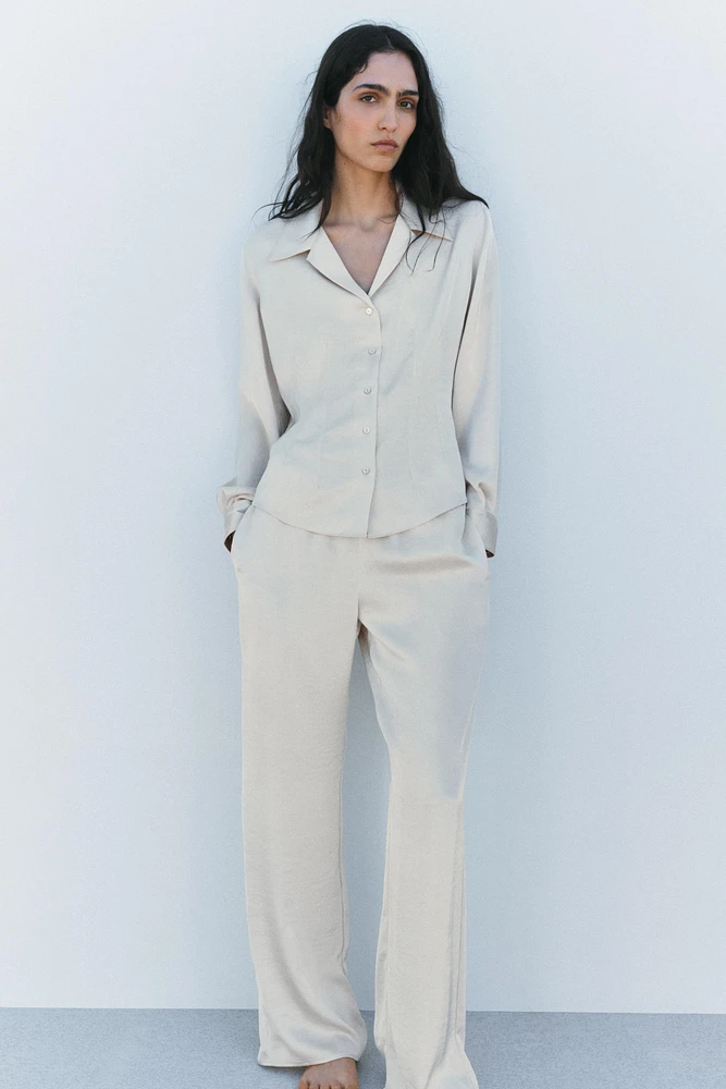 CHEMISE STYLE PYJAMA SATINÉE