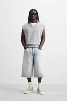 IRREGULAR TRIM FRENCH TERRY VEST