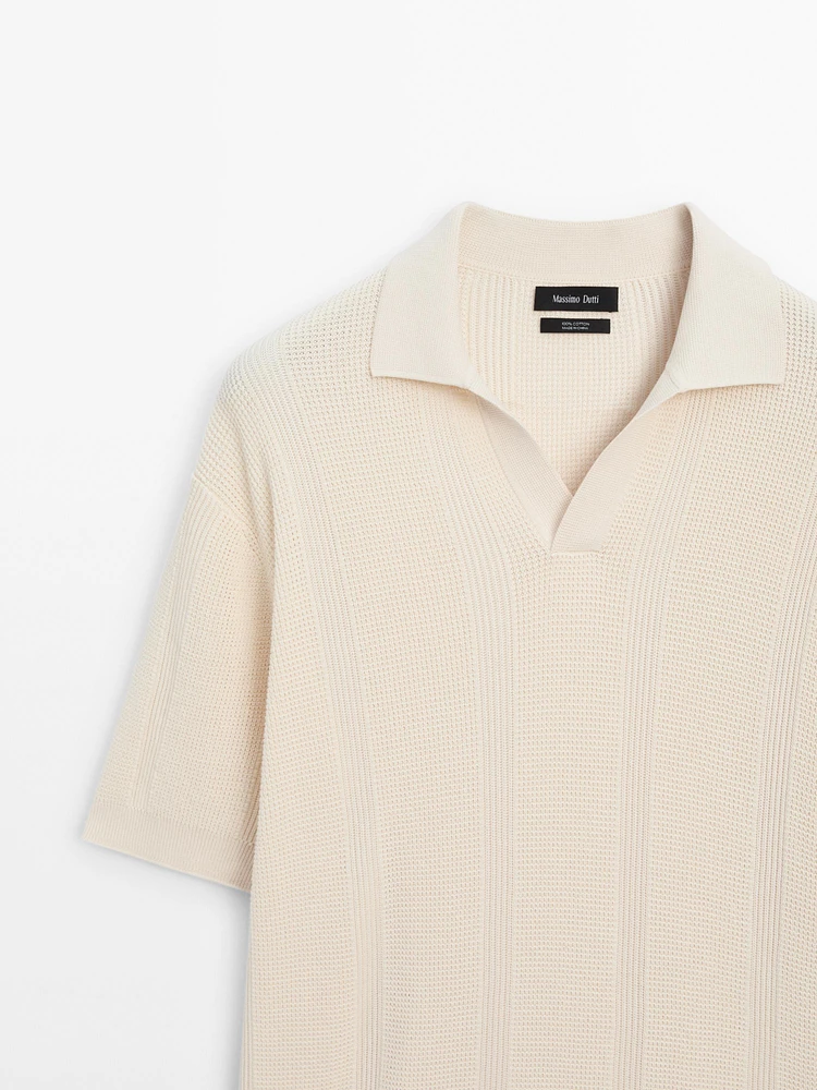 Polo en maille de coton à manches courtes
