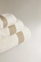 SERVIETTE DE BAIN BORDURE TEXTURE