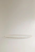 RAISED GLASS SIDE PLATE WITH GOLD RIM
