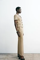SHORT SLEEVE BLAZER WITH SHOULDER PADS