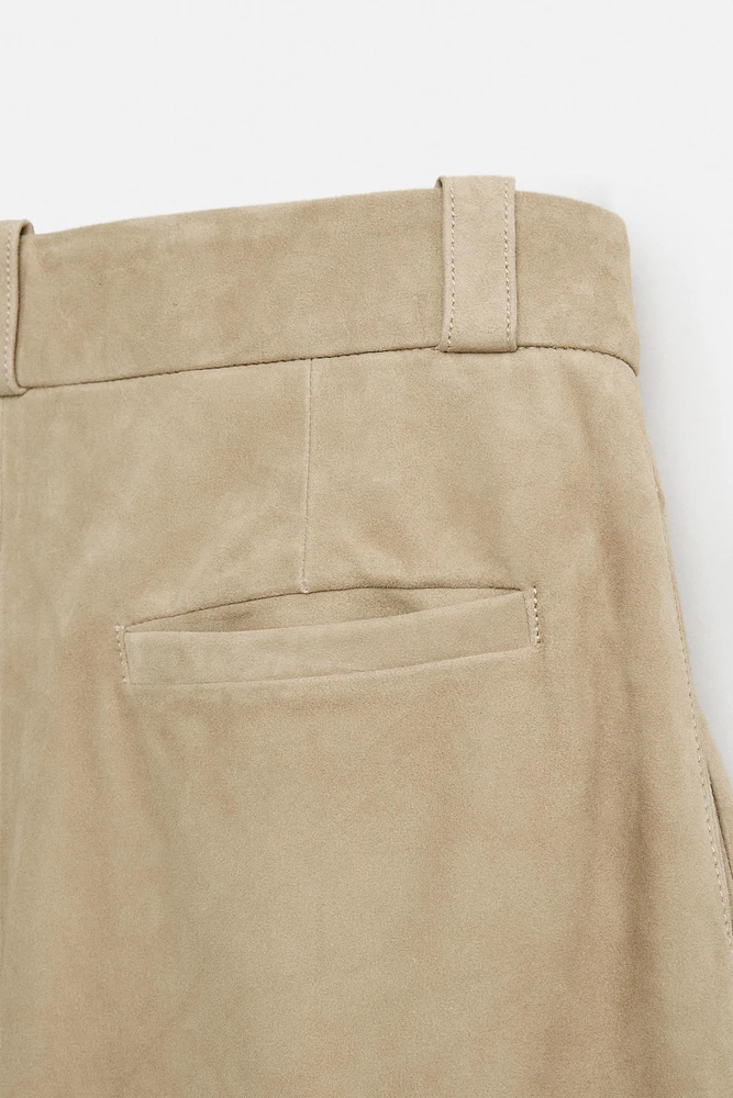 SUEDE CARGO SHORTS