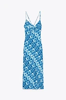 PRINTED MIDI SLIP DRESS