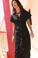ROBE MI-LONGUE CONTENANT DU LIN
