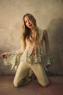 SILK PRINTED BLOUSE KATE MOSS X ZARA