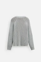 CONTRAST RIBBED CARDIGAN