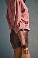 BELTED SLEEVE CROPPED JACKET
