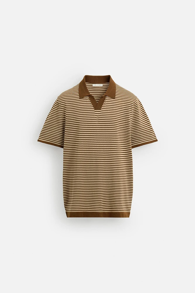 POLO EN MAILLE À RAYURES