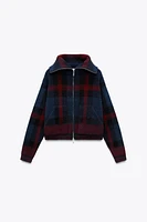 PLAID KNIT JACKET