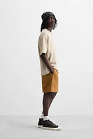 TEXTURED PRINT KNIT T-SHIRT