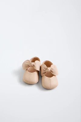 LEATHER BOW BALLET FLATS