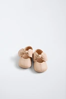LEATHER BOW BALLET FLATS