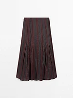 Striped flowing midi skirt