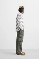STRIPED LAYERED EFFECT POLO SHIRT