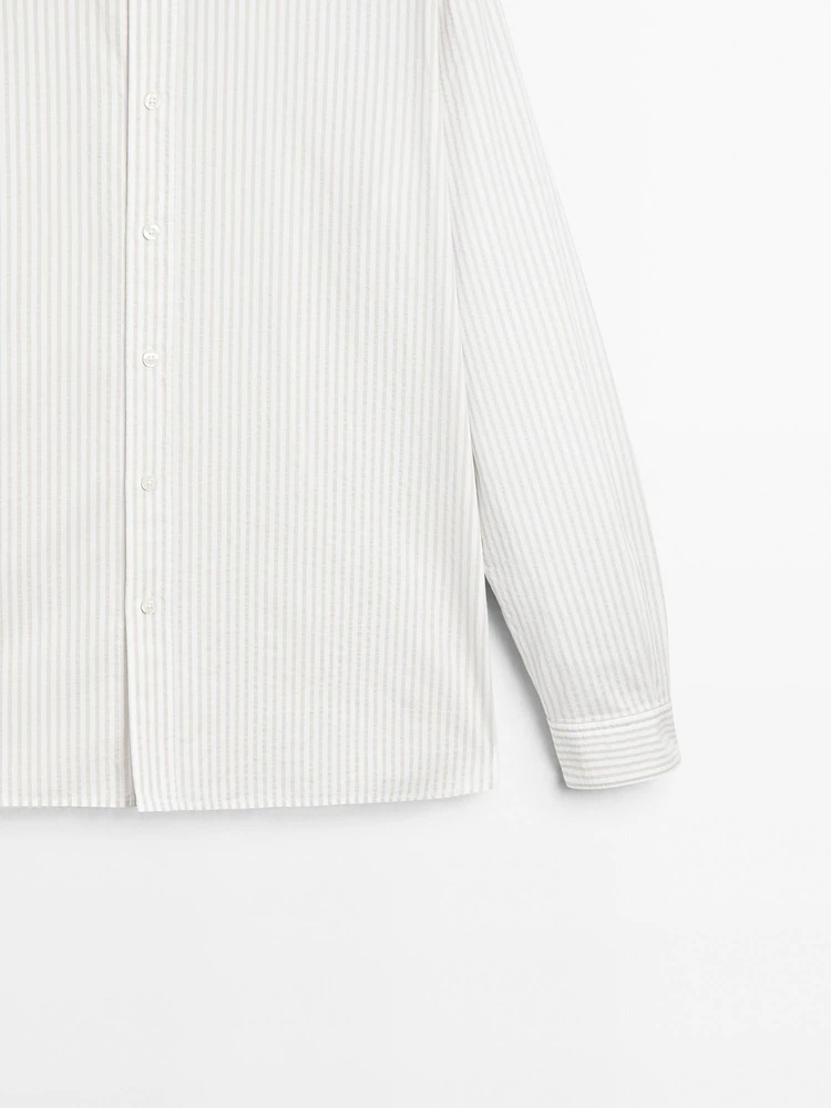 Regular fit striped cotton shirt
