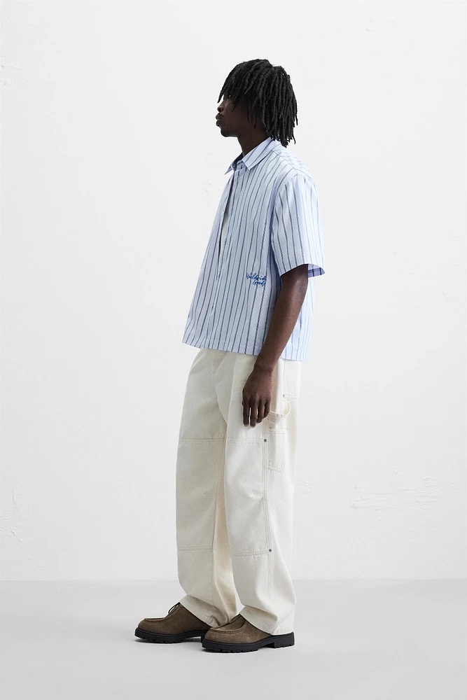 STRIPED SHIRT WITH EMBROIDERY