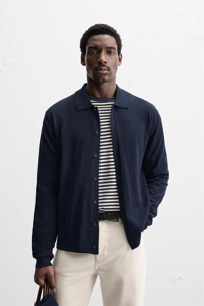 LYOCELL BLEND KNIT SHIRT
