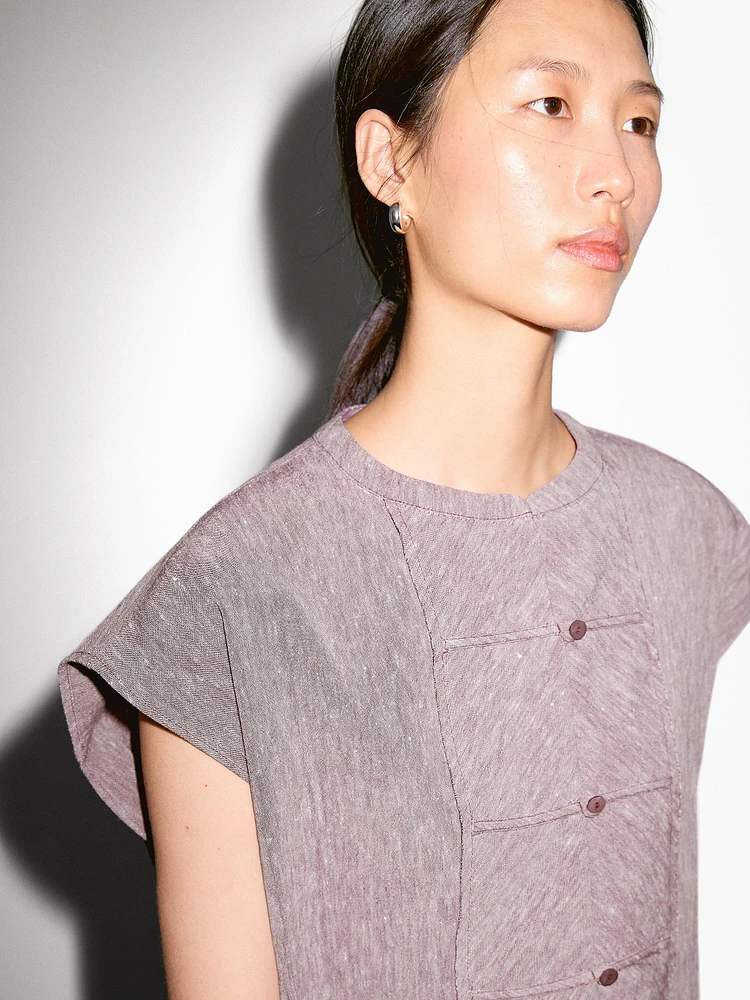 Flowing blouse with bib detail