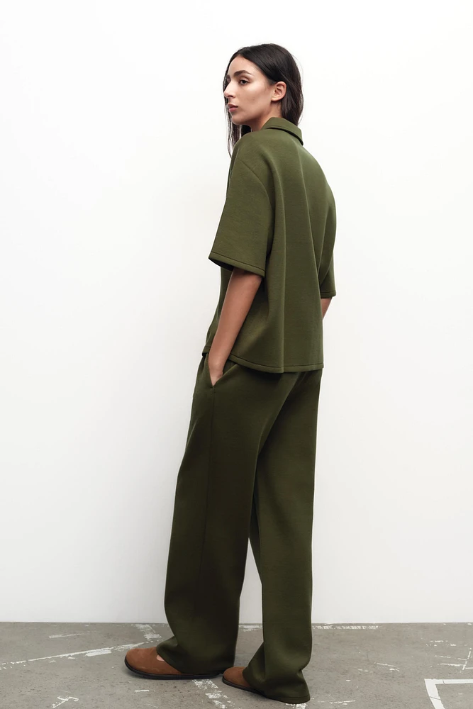 ZIP POLO COLLAR TOP