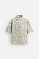 CONTRAST TEXTURE OVERSHIRT